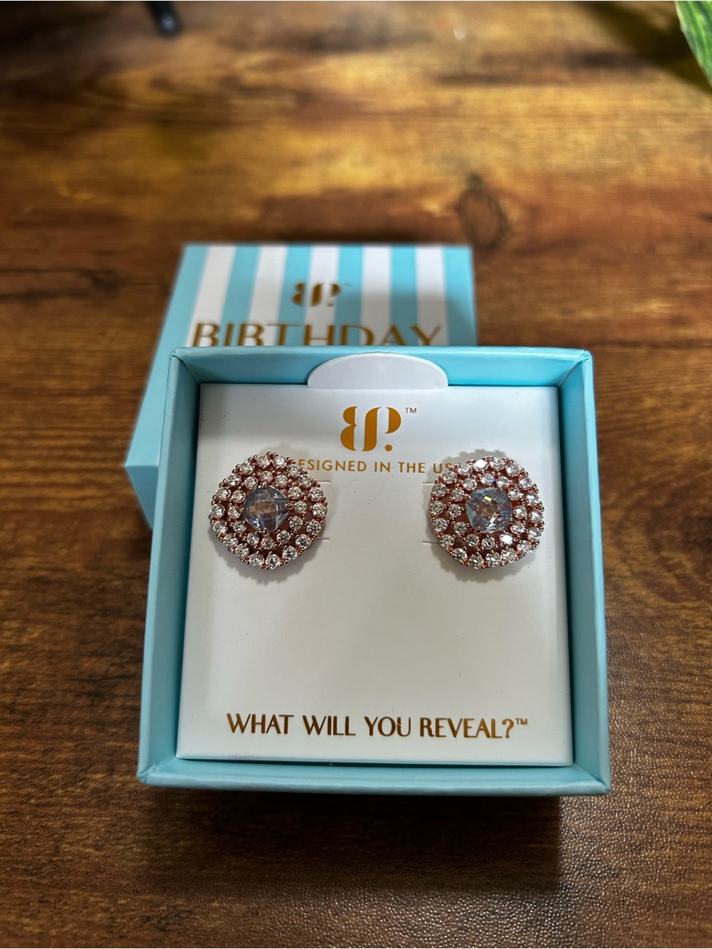 Bomb Party March 2026 “The Blair Studs” Rose Gold Earrings